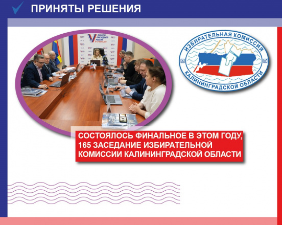 Состоялось 165 заседание Избирательной комиссии Калининградской области 