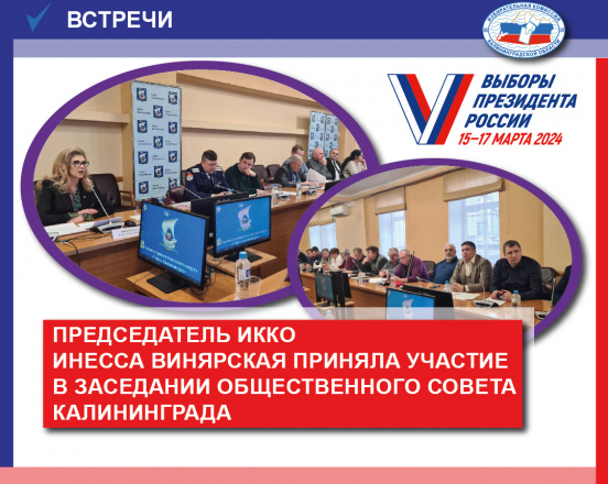 Председатель Избирательной комиссии Калининградской области приняла участие в заседании Общественного совета при администрации городского округа «Город Калининград»